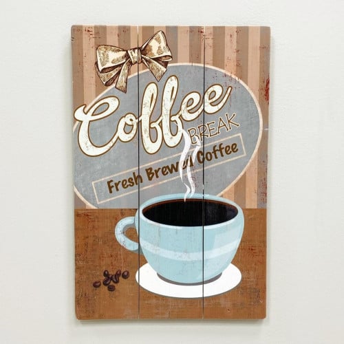 لوحة كوفي خشب كبيرة