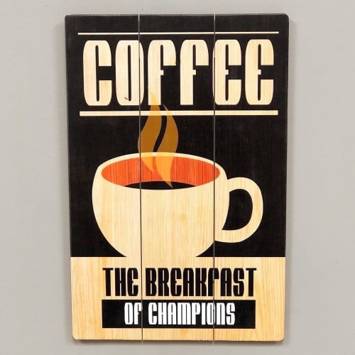 لوحة كوفي خشب كبيرة