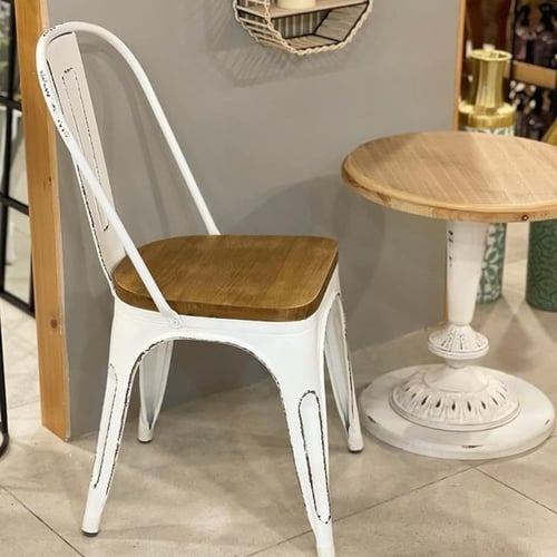 ‎كرسي حديد ابيض W.METAAL