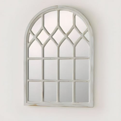 مرايا جدارية خشب شكل قوس