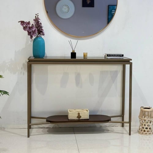 مدخل دورين سطح زجاج بني مع قشرة جوز الهند