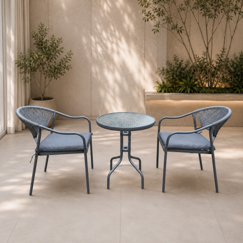 طقم كرسين وطاولة 211084 GREY