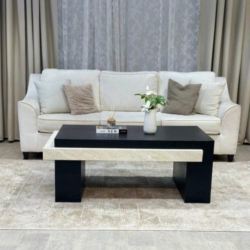 طاولة تقديم خشب طبيعي بتفاصيل رخامية – تصميم أنيق...