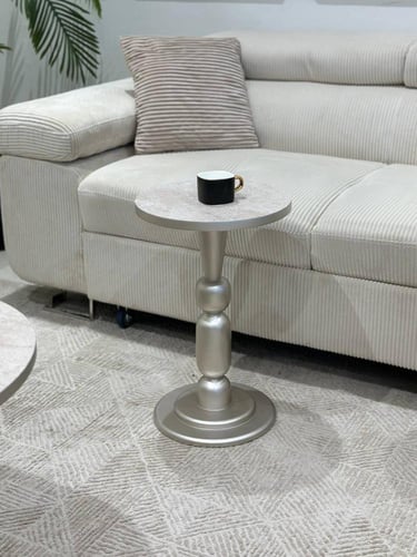 طقم طاولات ضيافة 2+6 – سطح بديل رخام