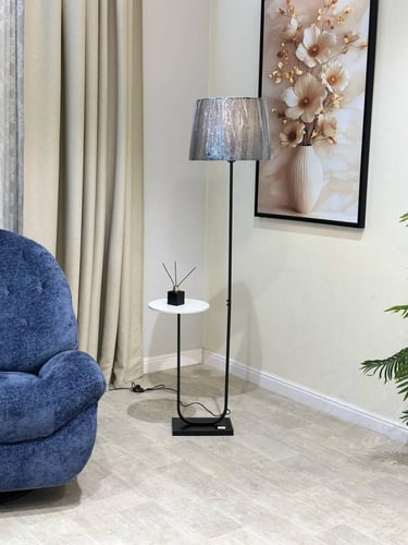 اباجوره مع طاوله سطح ابيض - تصميم عصري