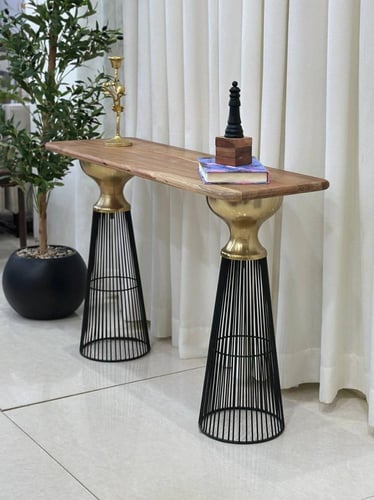 مدخل - كنسول خشبي لون بني