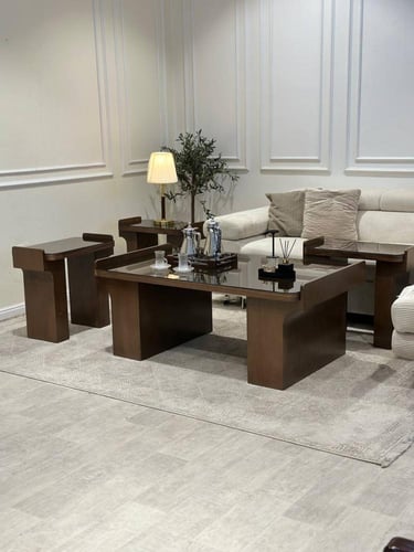 طاولة ضيافة مفرد قشره جوز مفرد