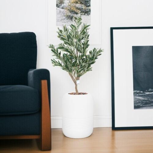 شجرة زيتون حوض فيبر ابيض مقاس 160 سم لون ابيض