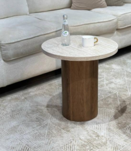 طاولة خدمة قاعدة خشب سطح بديل الرخام