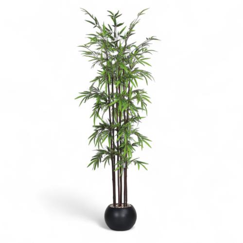 شجر بامبو 6 فرع جذع بني حوض فيبر مقاس 240 سم
