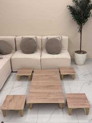 طقم طاولات مستطيل مع 4 خدمة