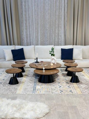 طقم طاولات ضيافة ارضي 8 قطع