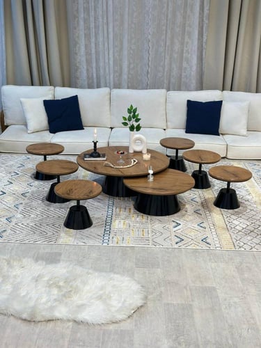 طقم طاولات ضيافة ارضي 8 قطع