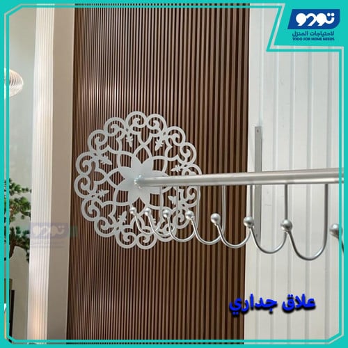 علاق ملابس جداري فضي