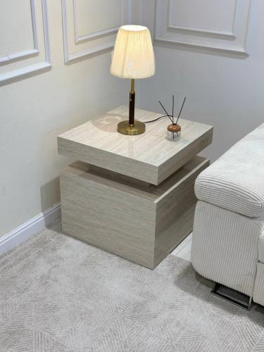 طاولة زاوية بديل الرخام ترافنتينو ناعم *عروض عيد ا...