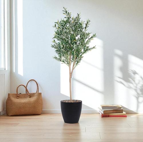 شجرة زيتون طبيعية صناعية – مرْكن بلاستيك ملون – ار...