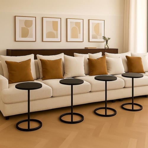 طقم طاولة 4 خدمة حديد أسود كامل - بتصميم أنيق وعمل...