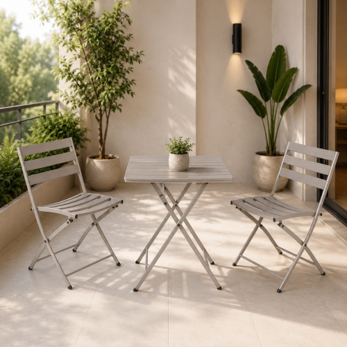 طقم كرسيين وطاولة CCT721 GREY