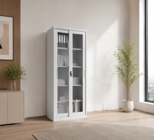 دولاب مكتبي حديد مقاس 185*85 OW-002 GREY