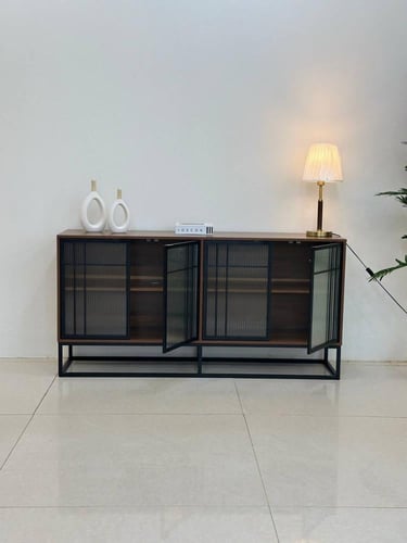 دولاب بوفية خشبي لون بني