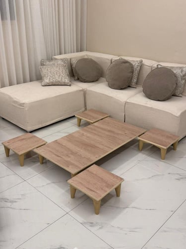 طقم طاولات مستطيل مع 4 خدمة