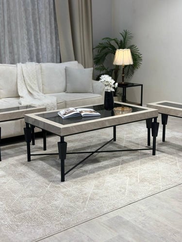 طقم طاولات بديل رخام فاخر مع 4 طاولات خدمة – تودو