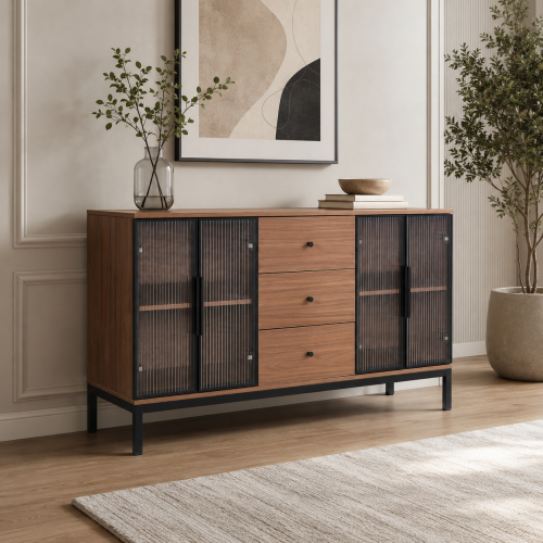 دولاب بوفيه 140 سم Y-001 BROWN *عروض