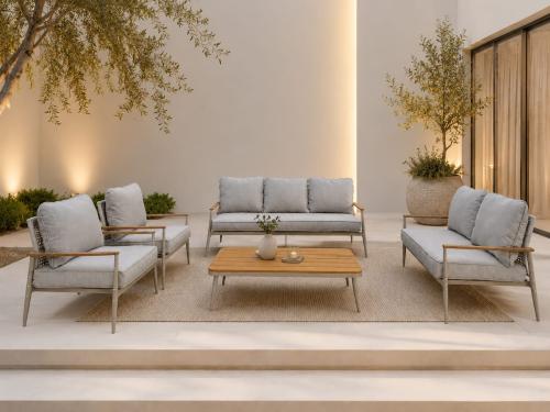 طقم كنب خارجي 7 شخص LIGH GREY 212347