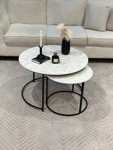 طقم طاولة عصري – 5 قطع بتصميم هندسي أنيق