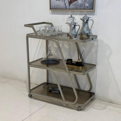 عربية 3 دور شكل سفينة زجاج بني