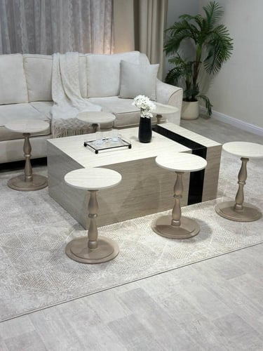 طاولة كنب فاخر مع 6 خدمة بتصميم عصري ومواصفات مميز...