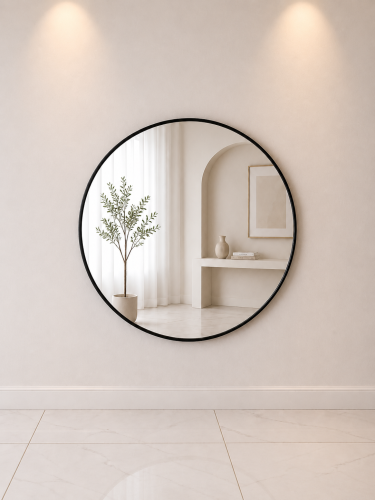مرآة جدارية دائرية بتصميم مودرن راقي 80X80سم