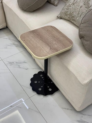 طاولة خدمة مفرد قاعدة حديد سطح خشب