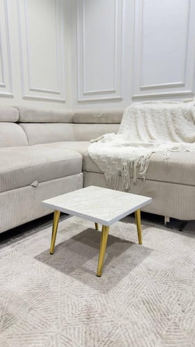 طقم طاولات ارضي ضيافة بديل رخام مع 4 خدمة *عروض