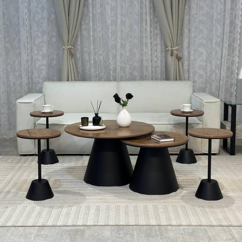 طقم طاولتين مع 4 طاولات خدمة