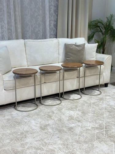 طقم طاولات خدمة 4 حبة لون شمباني