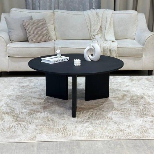 طقم طاولتين خشب سنديان لون أسود- بتصميم أنيق