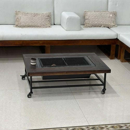 منقل شوي خشب بني *عروض