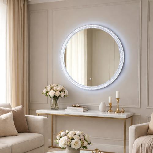 مرآة دائرية بإضاءة LED –مقاس 80*80 سم