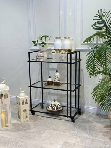 عربية تقديم زجاج شفاف ثلاثه ادوار*عروض رمضان