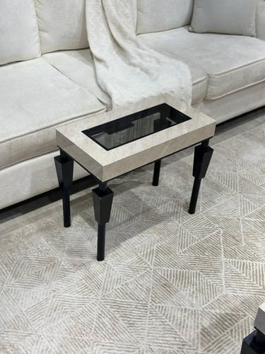 طقم طاولات بديل رخام فاخر مع 4 طاولات خدمة – تودو