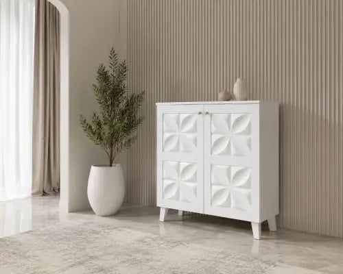 دولاب جزمه ماليزي 80سم SC-060 WHITE