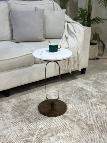 طاولة خدمة سطح رخام قاعده حديد متين