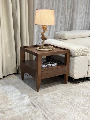 طاولة زاويه قشر جوز الهند مفرد - تصميم عصري