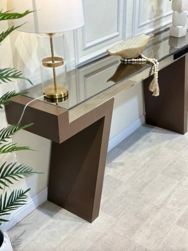 مدخل خشب بني مرايا