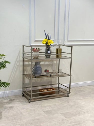 عربيه تقديم 3دور زجاج بني لون شمباني