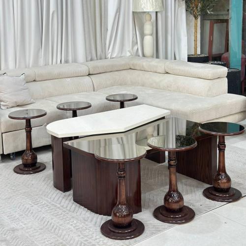 طقم طاولات خشب ام دي اف