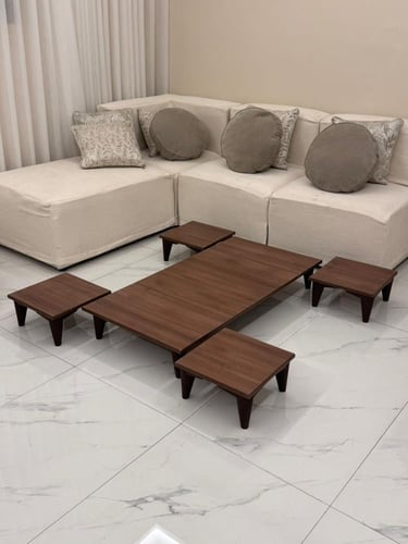 طقم طاولات مستطيل مع 4 خدمة
