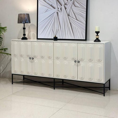 دولاب بوفية خشب أبيض