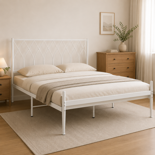 سرير مقاس 200*180 3825 WHITE لون ابيض